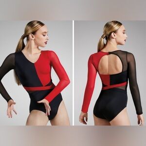 Black and Red Long Sleeve Leotard for Dance and Ballet Never Worn!